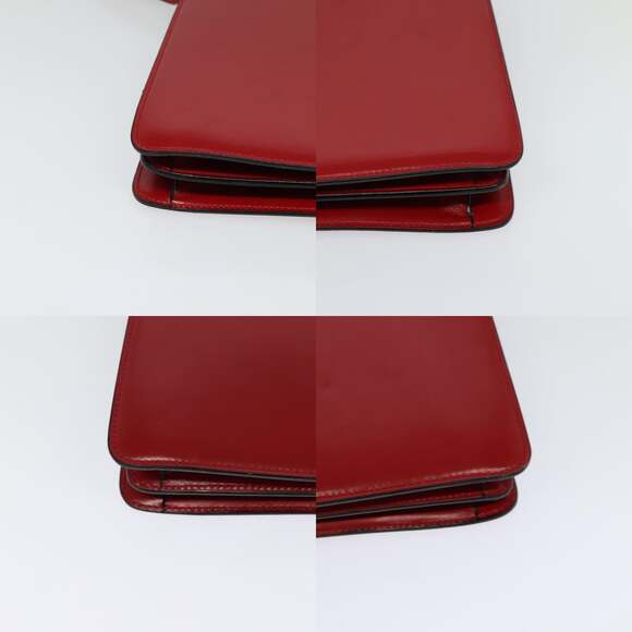 CELINE Shoulder Bag Leather Red Gold - Picture 10 of 12